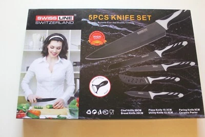 Messer-Set Swiss Line Switzerland 5-Tlg. +Schäler NEU  Antibakterielle - Bild 1 von 3