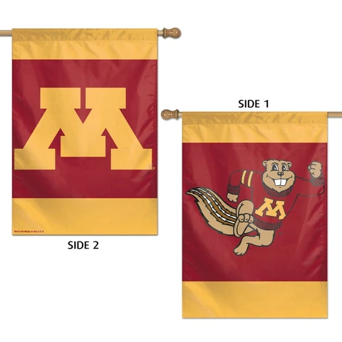 MINNESOTA GOLDEN GOPHERS 28"X40" DOUBLE SIDED BANNER FLAG NEW WINCRAFT 👀 Cover