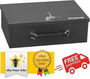 Caja fuerte de seguridad portátil a prueba de fuego documento almacenamiento de dinero en efectivo con cerradura de llave - Imagen 1 de 10