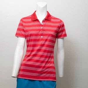 Nike Golf Womens Polo Shirt S Dri-Fit Red & White Embroidered Tour Performance - Picture 1 of 7