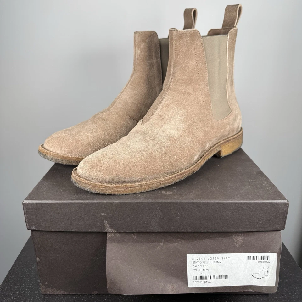 Botas Chelsea Bottega Veneta de gamuza de becerro en caramelo para hombre talla 41 tobillo Kanye West Foto 1 de 4