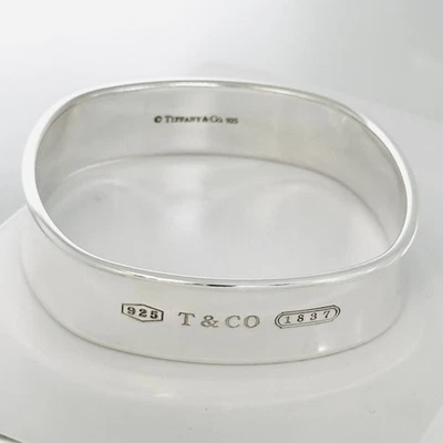 7.5" Tiffany & Co 1837 Square Wide Bangle Bracelet in Sterling Silver Medium - Image 1 of 4