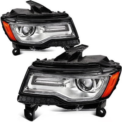 Headlights Fits 2014-2016 Jeep Grand Cherokee HID Xenon Projector LED DRL Type Foto 1 de 4