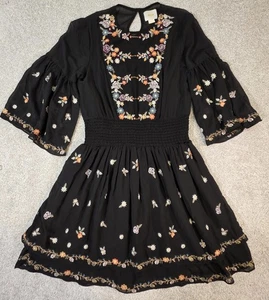 Anthropologie Maeve Women's Embroidered Floral Anfisa Tunic Dress Boho Size 4 - Picture 1 of 15