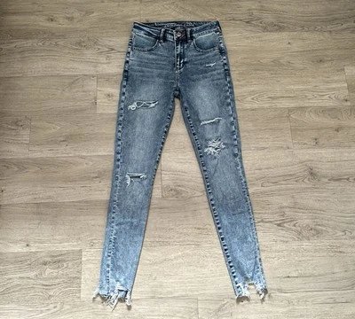 American Eagle Outfitter Jeans High Rise Jegging Stretch destroyed Gr. 2 Regular - Bild 1 von 4