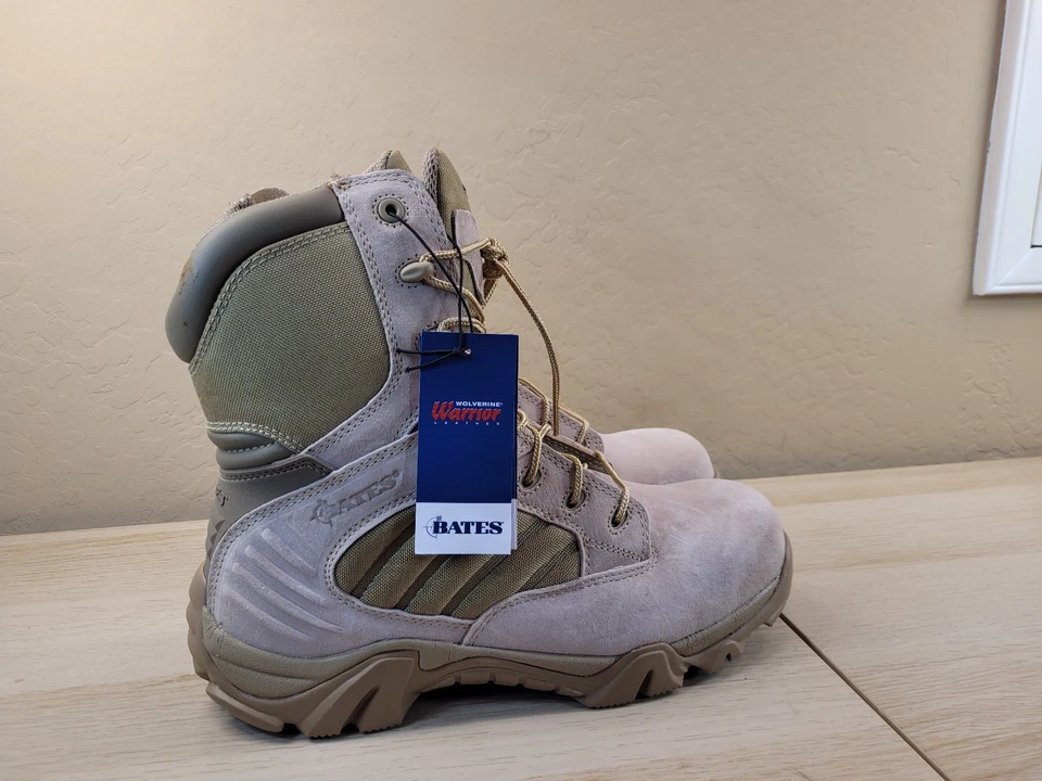 Botas Bates Puntera Compuesta Seguridad GX-8 Cremallera Lateral Desierto Cuero Tostado Para Hombres 10.5 M Foto 1 de 4