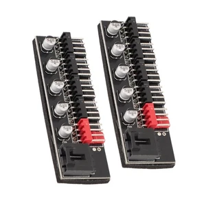 2x PWM Fan Hub 12V 4 Pin 5 Way Space Saving CPU Cooling Hub Controller With NEW - Afbeelding 1 van 12