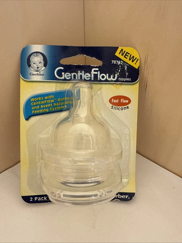 2 Pack Gerber Flow Nipples Fast Flow Silicone Vintage 2005 - Image 1 of 2