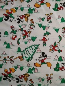 Vtg Walt Disney Mickey Mouse Christmas Sweatshirt Fleece Fabric Peter Pan 39x62” - Picture 1 of 5