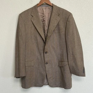 Hickey Freeman Nordstrom Brown Herringbone Wool Cashmere Blazer Men’s 44R - Picture 1 of 9