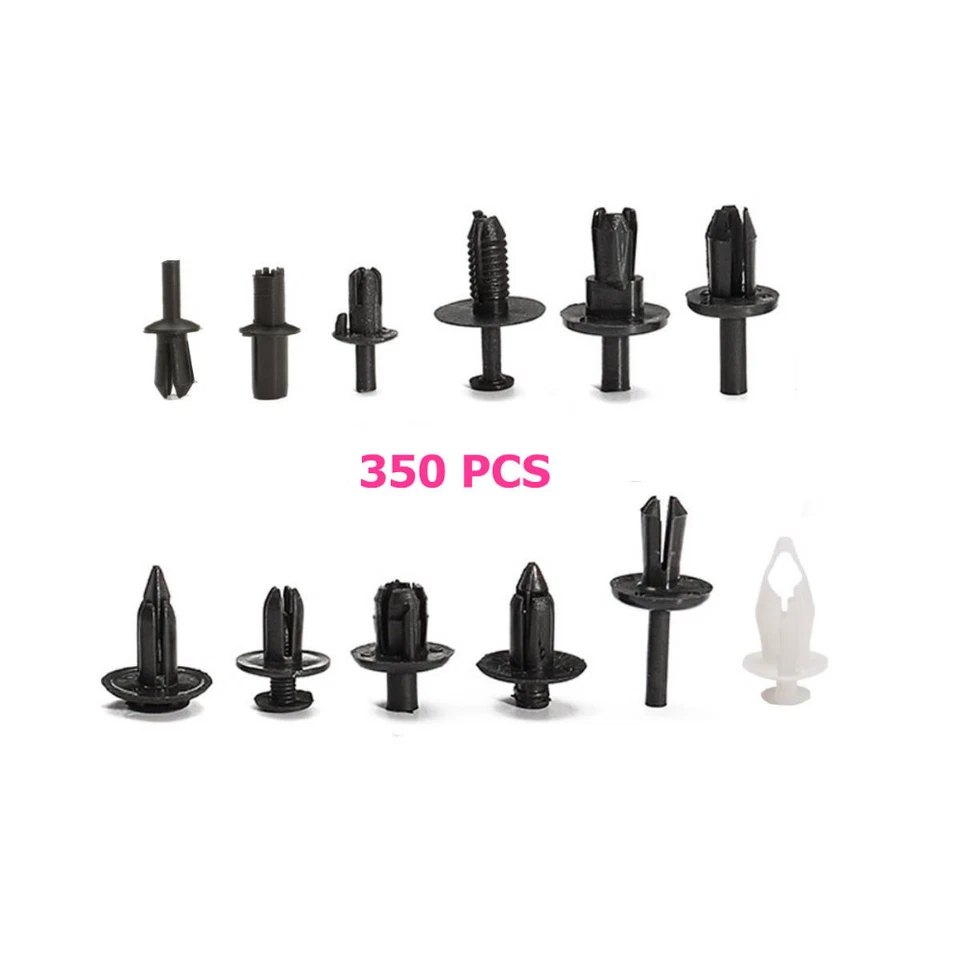 Platstic 350pcs 12 Sizes Car Push Pin Rivet Trim Clip Panel Moulding Assortments Foto 1 de 4