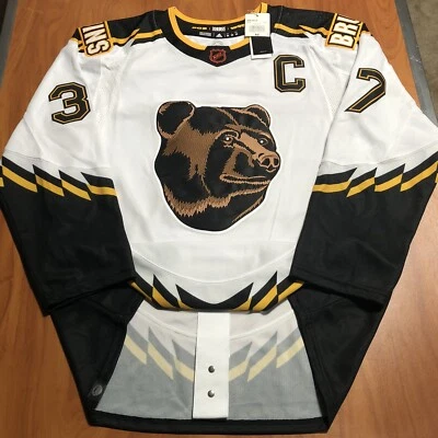 Adidas Patrice Bergeron Boston Bruins Pooh Bear Camiseta Retro Inversa Blanca 50 Foto 1 de 4