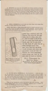 Original Hitt Fireworks Seattle, WA Bombshell Shooting Instruction Sheet  - Picture 1 of 1