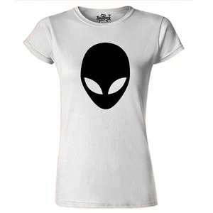 Womens Alien Face T Shirt ET UFO Extraterrestrial Being - Picture 1 of 3