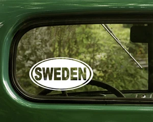 2 SWEDEN DECALs Oval Country Sticker For Bumper Truck Window Car Rv Laptop - Picture 1 of 1