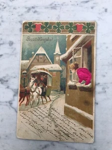 OLD POSTCARD HAPPY NEW YEAR! OLD POSTCARD GREETING - Picture 1 of 2