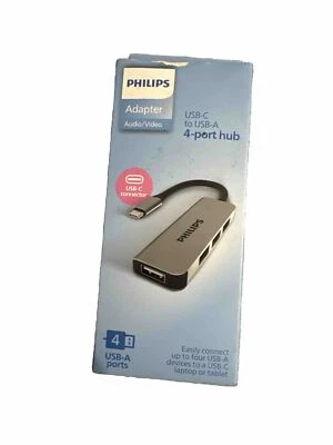 Philips USB-C Hub 4 Port USB 2.0 ,Type-C To Type-A Adapter Audio/video Connector - Image 1 of 4