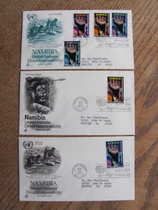 Namibia 1975 UN Direct Responsibility 3 FDC set, #263 #264 & multi-stamp 53, 54 - Picture 1 of 2