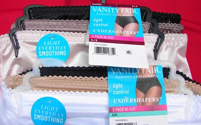 Vanity Fair Radiant Collection 6 Pares S/5 Hi-Cut Underhapers Bragas NUEVAS Foto 1 de 4