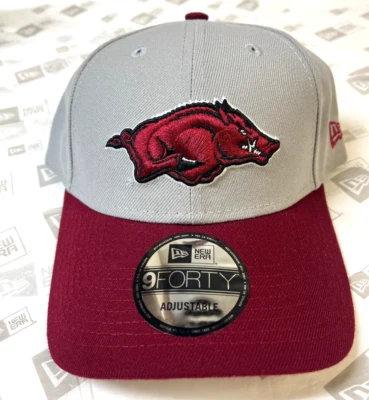 Arkansas Razorbacks NCAA NE 2Tone Adjustable Hat~Gray/Maroon - Image 1 of 4