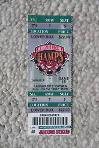 INDIANS VS ROYALS 7/4/1999 TICKET ~ McDONALD (MLB DEBUT/1ST HIT) / DYE (2 HRs) - Picture 1 of 1