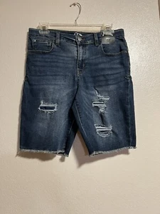 Art Class Distressed Jean Shorts Girls Size XL 16 Cutoff Adjustable Waist - Picture 1 of 4
