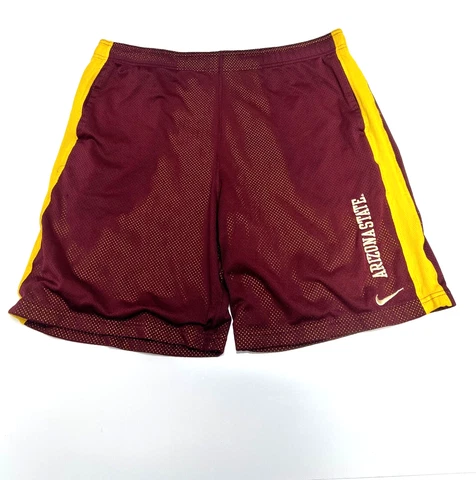 Nike Arizona State Sun Devils Basketball Shorts Red Yellow Striped Men's S Cover