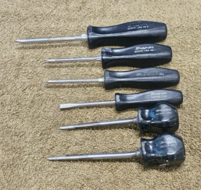 6 Snap-On Flat Slotted Phillips Hex Scratch AWL SDDP 42 31 SDTX315 SDD143 6ASAA - Image 1 of 4
