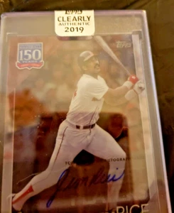 JIM RICE 2019 TOPPS CLEARLY AUTHENTIC AND JIM RICE AUTOGRAPHED JERSEY (AUTH) - Picture 1 of 9