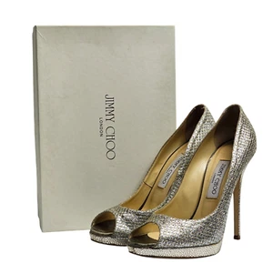 Jimmy Choo Glitzer Plateau Heels Sandalen Pumps Schuhe war 495£ EU 39,5 UK 6,5 - Bild 1 von 10