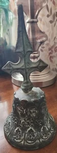 Antique Cast Iron Bell Medieval Cross, Patina, Collectible - Picture 1 of 4