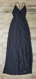 NEW - Yumi Kim Women's XS Rush Hour Maxi Wrap Dress Black Slit Leg NWT - Picture 1 of 10