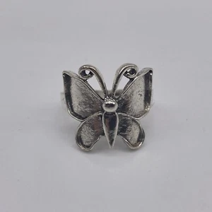 Silver Tone Butterfly Ring Size 6 - Picture 1 of 4
