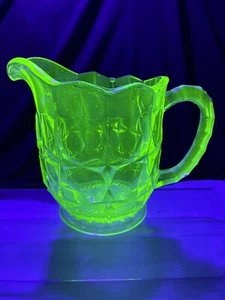 Vintage Green Uranium Glass Large Water Jug - Picture 1 of 4