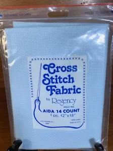 Tessuto punto croce cotone blu Regency Mills Inc Aida 14 pezzi 1 pezzo 12"X18" - Foto 1 di 2