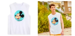 Men's Large Mickey Mouse On White Disney Tank Top NIP - Picture 1 of 2
