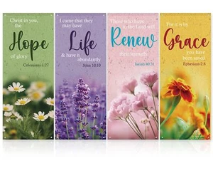 4 Pcs Church Banners with Scripture for Sanctuary Wall Worship Hanging Sign - Picture 1 of 7