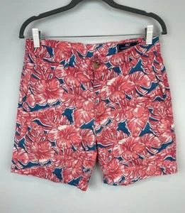 Pantalones Cortos Rompedores Vineyard Vines Para Hombres Rosa Azul Estampado Floral Hibisco 30 CLÁSICOS - Imagen 1 de 5