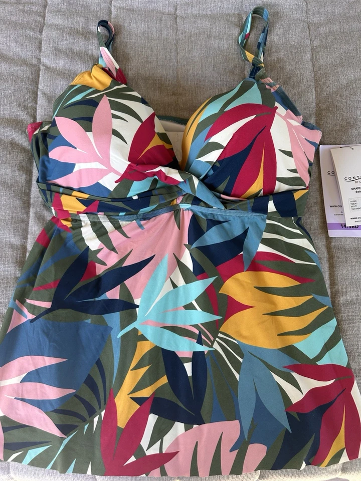 Tankini tropical con aros para mujer Coco Reef Contours talla 38D precio de venta sugerido por el fabricante 98 USD Foto 1 de 4