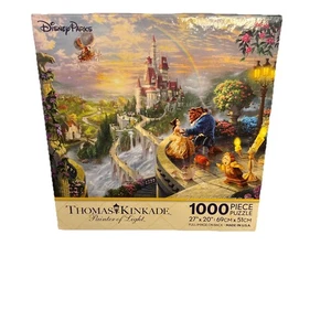 Disney Parks Thomas Kinkade Beauty and Beast Falling in Love 1000 Pc Puzzle New - Picture 1 of 8