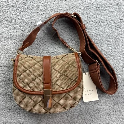 Женская сумка через плечо A New Day жаккардовое седло коричневая - Изображение 1 из 4