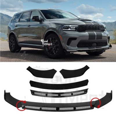 For Dodge Durango SRT Gloss Black 3x Front Bumper Lip Splitter Spoiler Body Kit - Image 1 of 4