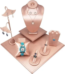 Set espositore gioielli vetrina 9 pezzi per collane, orecchini, anelli e... - Foto 1 di 7
