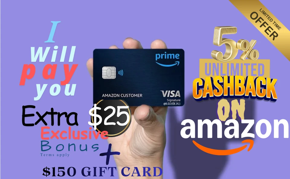 Amazon Prime Credit Card | Earn 250$ Gift Card + $25 Cash Bonus from Me! - Image 1 of 1