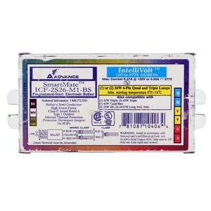 BALASTRO FLUORESCENTE COMPACTO ADVANCE ICF-2S26-M1-BS, 2 LÁMPARAS, 26W, CFL, 120/277V - Imagen 1 de 1