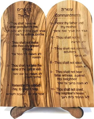 Ten (10) Commandments Tablets or Decalogue Given to Moses on Mount Horeb 6 In - Image 1 of 4