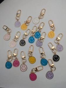 19 Smiley Face Bag Clip Purse Backpack Charms Keychains - Picture 1 of 7