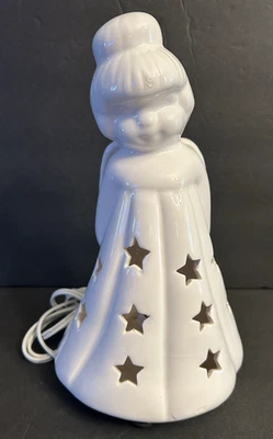 Vintage Star Angel Ceramic Electric Lamp 9.5”  Portable Works - Image 1 of 4