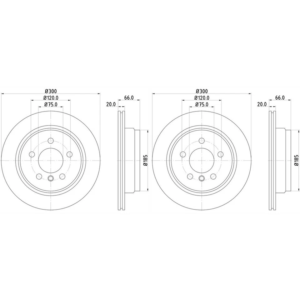 SET-PGD355123152-2 Hella Pagid Brake Discs 2-Wheel Set Rear  for 330 328 Coupe - Изображение 1 из 3