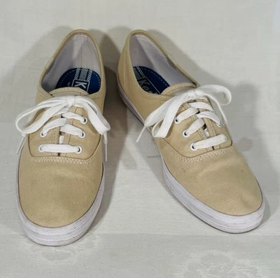 KEDS Womens Tan Canvas Lace Up Tennis Shoes Sz 7 - Image 1 of 4